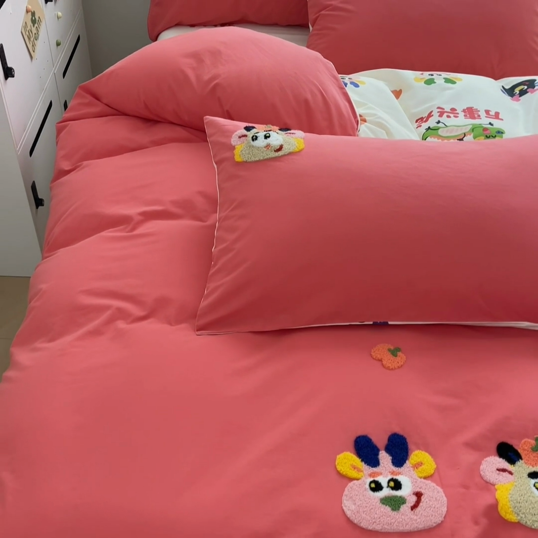 91家纺网 家纺一手货源 找家纺 （总）雅居纺家纺 2025新款全棉水洗棉绣花四件套