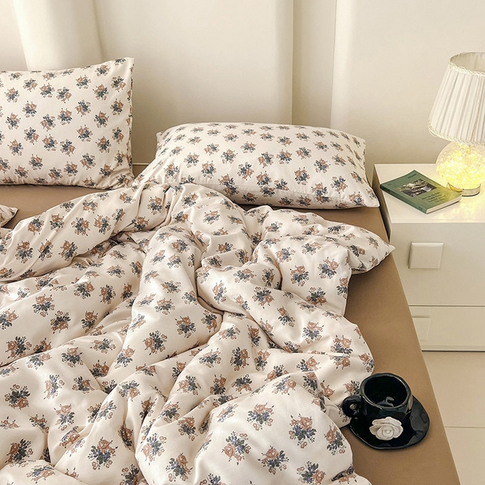 91家纺网 家纺一手货源 找家纺 暖芯优选 2025新款针织棉双层纱四件套小碎花被套床单床笠款学生三件套新款直播热款-床图-系列二 蔓卡顿