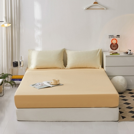 雅居纺家纺 2025新款全棉素色水洗棉单床笠 咖啡