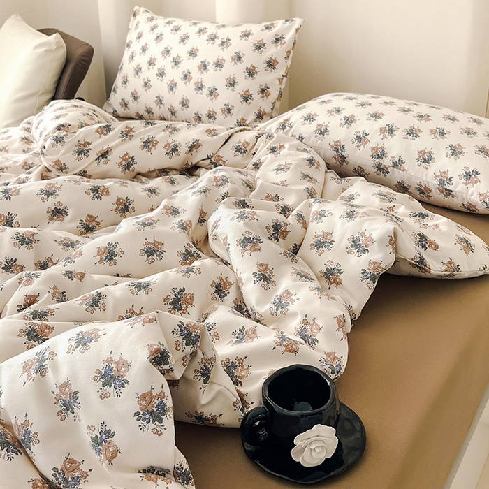 91家纺网 家纺一手货源 找家纺 暖芯优选 2025新款针织棉双层纱四件套小碎花被套床单床笠款学生三件套新款直播热款-床图-系列二 蔓卡顿