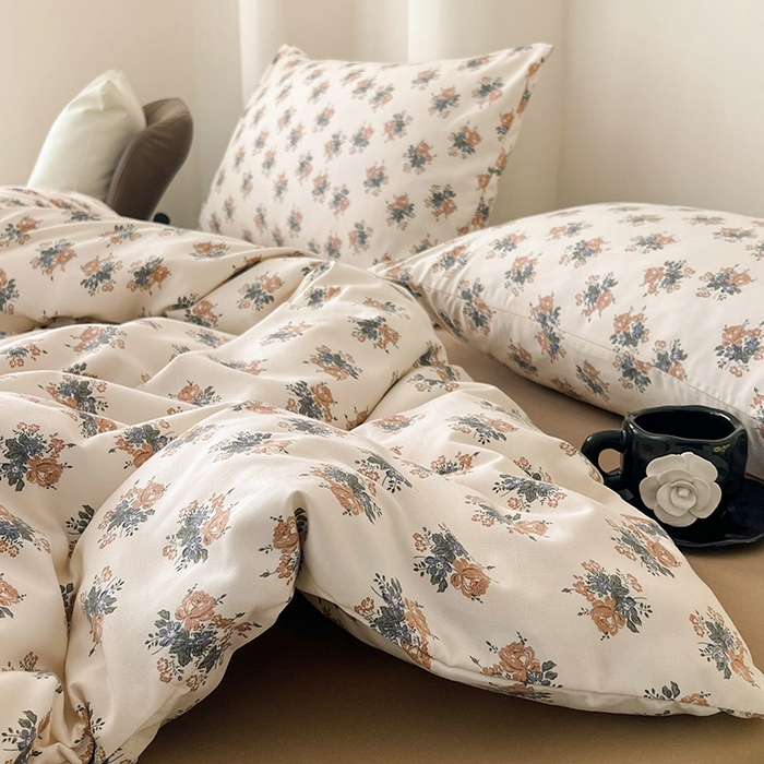 91家纺网 家纺一手货源 找家纺 暖芯优选 2025新款针织棉双层纱四件套小碎花被套床单床笠款学生三件套新款直播热款-床图-系列二 蔓卡顿