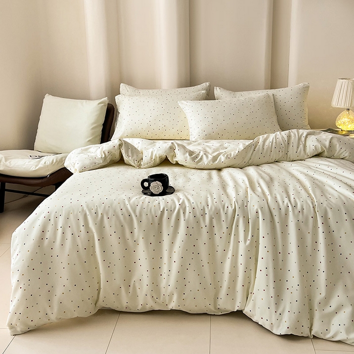 91家纺网 家纺一手货源 找家纺 （总）2025新款针织棉双层纱四件套小碎花被套床单床笠款学生三件套新款直播热款-床图-系列一