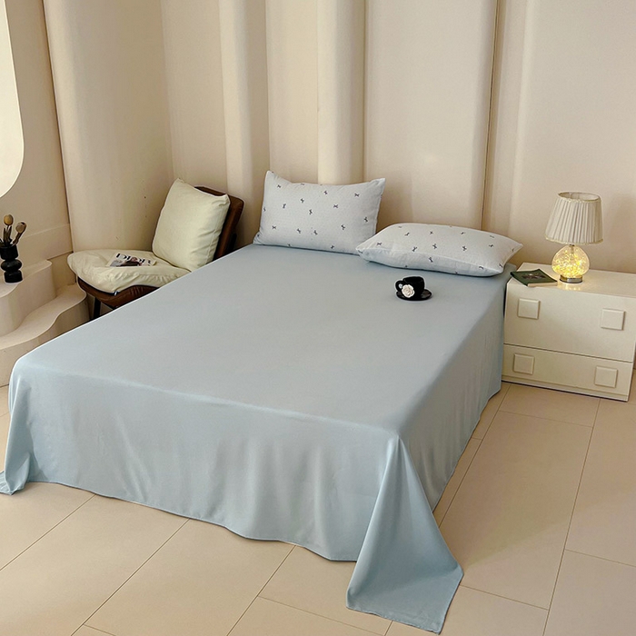 91家纺网 家纺一手货源 找家纺 2025新款针织棉双层纱四件套小碎花被套床单床笠款学生三件套新款直播热款-床图-系列一 芙丽