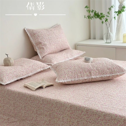 91家纺网 家纺一手货源 找家纺 （总）佰织鑫家居 2025新款全棉高温砂洗棉花床盖三件套丽莎系列