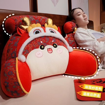 （总）仟亿莱 2025新款双层纱醒狮福多多蛇年腰靠