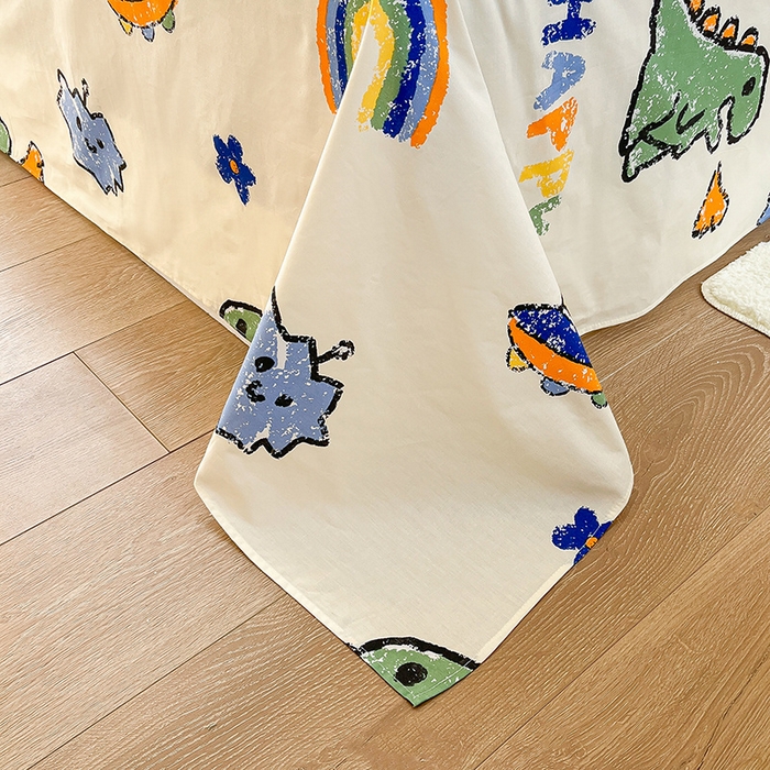 91家纺网 家纺一手货源 找家纺 雅居纺家纺 2025新款全棉水洗棉绣花四件套 喷火龙