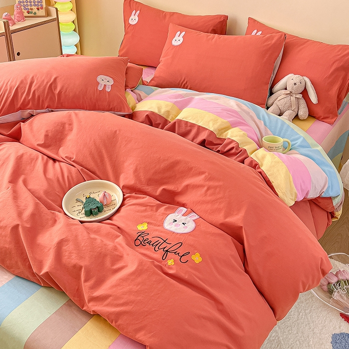 91家纺网 家纺一手货源 找家纺 （总）雅居纺家纺 2025新款全棉水洗棉绣花四件套