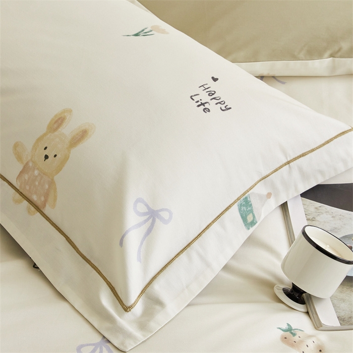 91家纺网 家纺一手货源 找家纺 由丽家纺 2025新款全棉柔棉印花四件套 奇美拉-米