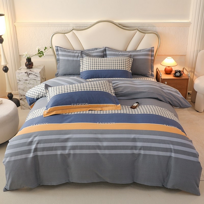 91家纺网 家纺一手货源 找家纺 木易 2025新款全棉磨毛印花四件套 水木年华