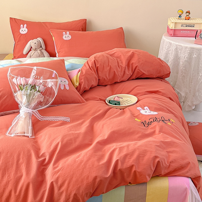 91家纺网 家纺一手货源 找家纺 （总）雅居纺家纺 2025新款全棉水洗棉绣花四件套