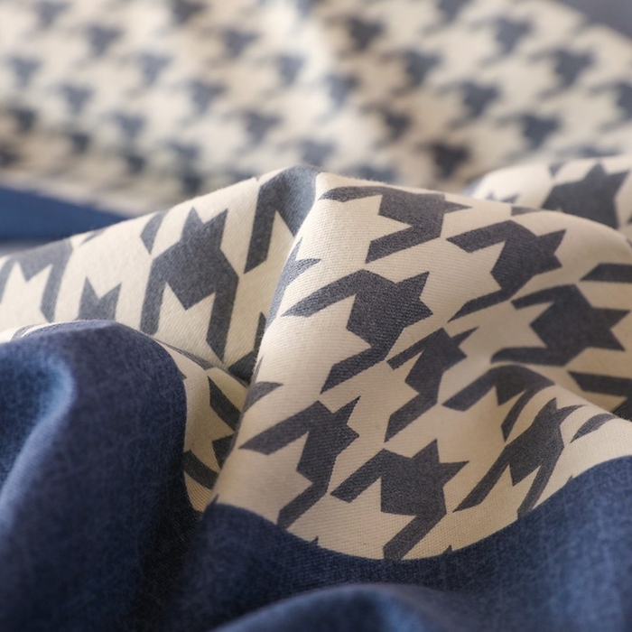 91家纺网 家纺一手货源 找家纺 木易 2025新款全棉磨毛印花四件套 水木年华