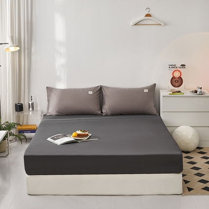 雅居纺家纺 2025新款全棉素色水洗棉单床笠 低调灰