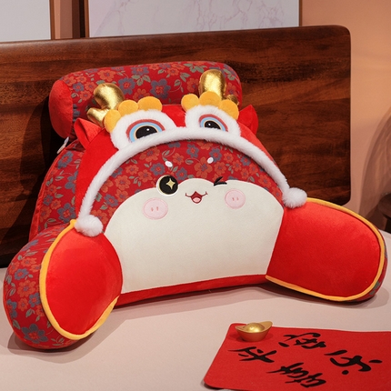 仟亿莱 2025新款双层纱醒狮福多多蛇年腰靠 拥抱多乐