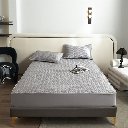 头等舱 2025新款全棉A类60支夹棉20大豆7A抗菌床笠（不含枕套） 儒雅灰