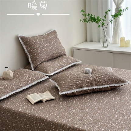 91家纺网 家纺一手货源 找家纺 （总）佰织鑫家居 2025新款全棉高温砂洗棉花床盖三件套丽莎系列