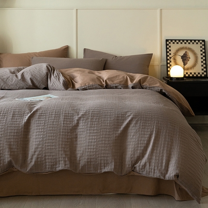 （总）雅居纺家纺 2025新款全棉泡泡纱四件套