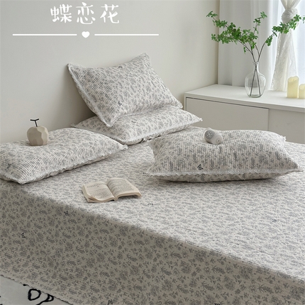 91家纺网 家纺一手货源 找家纺 （总）佰织鑫家居 2025新款全棉高温砂洗棉花床盖三件套丽莎系列