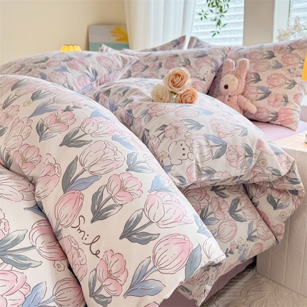 91家纺网 家纺一手货源 找家纺 （总）多品家纺 2025新款超柔水洗软糯云朵棉四件套