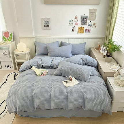 91家纺网 家纺一手货源 找家纺 （总）雅居纺家纺 2025新款全棉泡泡纱四件套