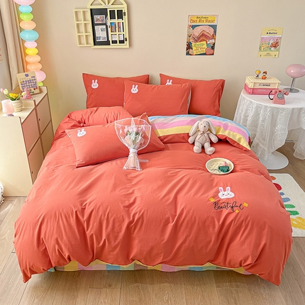 91家纺网 家纺一手货源 找家纺 （总）雅居纺家纺 2025新款全棉水洗棉绣花四件套