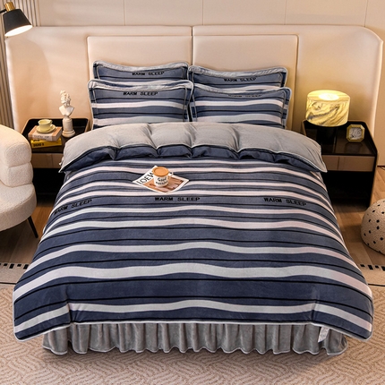 91家纺网 家纺一手货源 找家纺 总 馨梦缘 2025新款牛奶绒四件套法莱绒四件套珊瑚金貂绒四件套小包边四件套