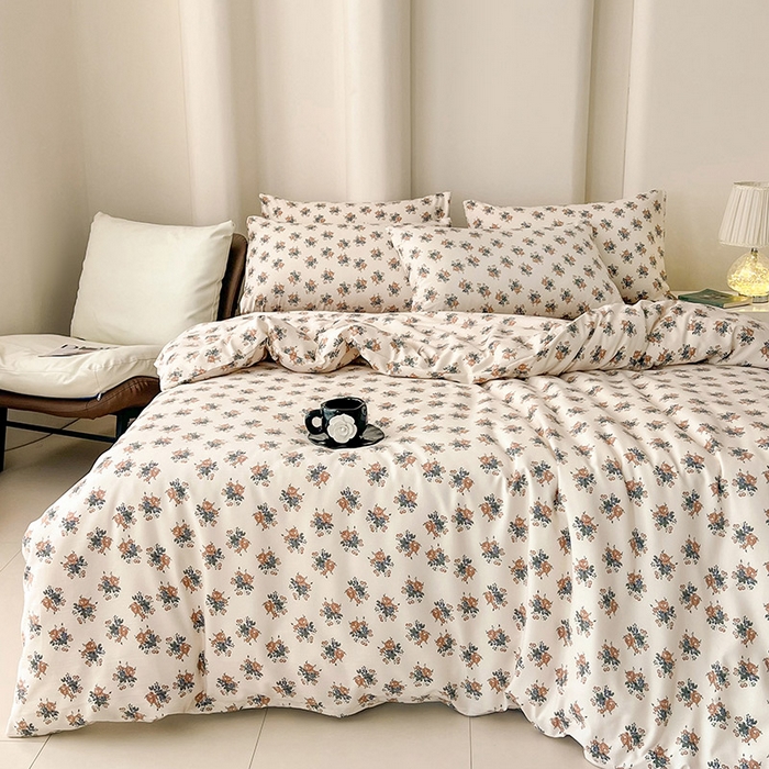 91家纺网 家纺一手货源 找家纺 暖芯优选 2025新款针织棉双层纱四件套小碎花被套床单床笠款学生三件套新款直播热款-床图-系列二 蔓卡顿