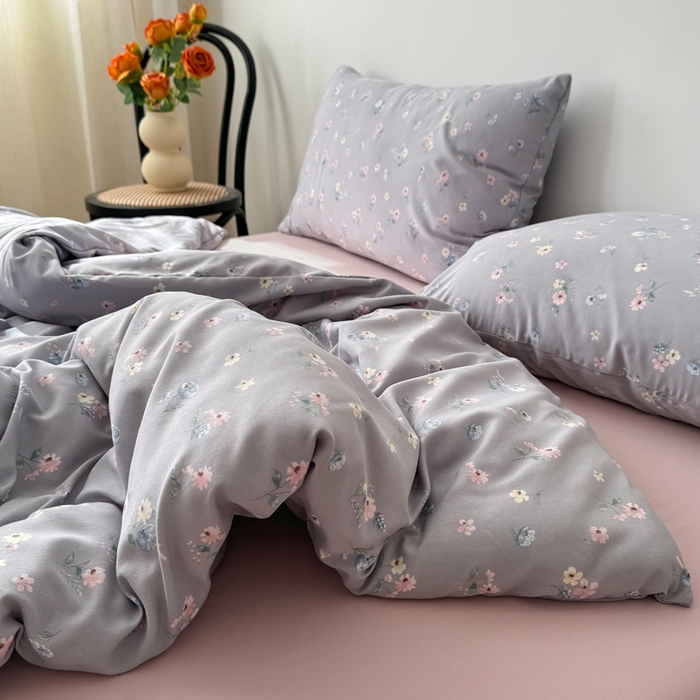 91家纺网 家纺一手货源 找家纺 漫仙阁家纺 2025年爆款新品有氧双层纱四件套-碎花 爱玲说