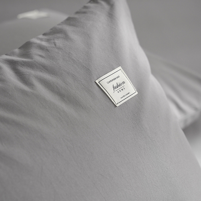 91家纺网 家纺一手货源 找家纺 雅居纺家纺 2025新款全棉素色水洗棉单枕套 绅士灰