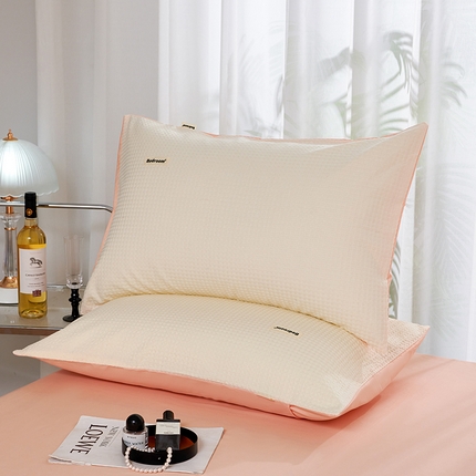 91家纺网 家纺一手货源 找家纺 （总）眠博士 2025新款简约时尚全棉华夫格枕套