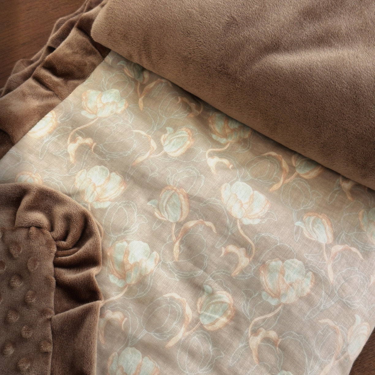 91家纺网 家纺一手货源 找家纺 （总）2025新款全棉A类小清新双层纱四件套-棉加绒系列