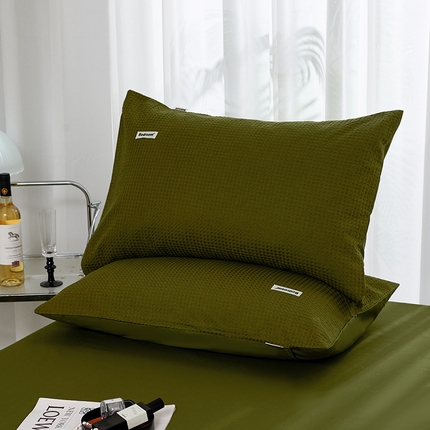 91家纺网 家纺一手货源 找家纺 （总）眠博士 2025新款简约时尚全棉华夫格枕套