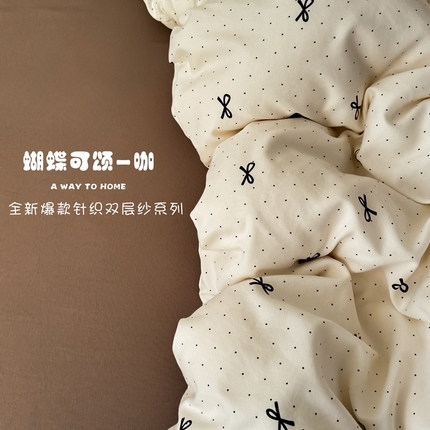 91家纺网 家纺一手货源 找家纺 （总）漫仙阁 2025年爆款新品有氧针织棉双层纱四件套-全系