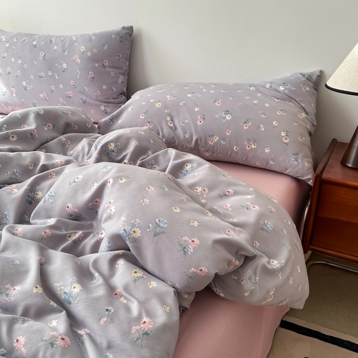 91家纺网 家纺一手货源 找家纺 漫仙阁家纺 2025年爆款新品有氧双层纱四件套-碎花 爱玲说