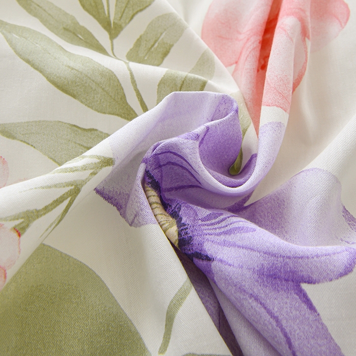 91家纺网 家纺一手货源 找家纺 宇彬家纺 2026直播新款13070全棉纯棉印花床单床笠款四件套和单被套喷气清新简约（缩水足可定做） 春和景明