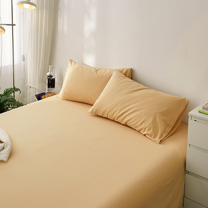 91家纺网 家纺一手货源 找家纺 雅居纺家纺 2025新款全棉素色水洗棉单枕套 咖啡