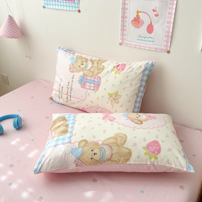 91家纺网 家纺一手货源 找家纺 曼之夏 2025新款全棉印花四件套 甜甜心事