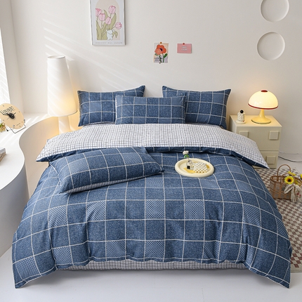 91家纺网 家纺一手货源 找家纺 （总）宇彬家纺 2026直播新款13070全棉纯棉印花床单床笠款四件套和单被套喷气清新简约（缩水足可定做）