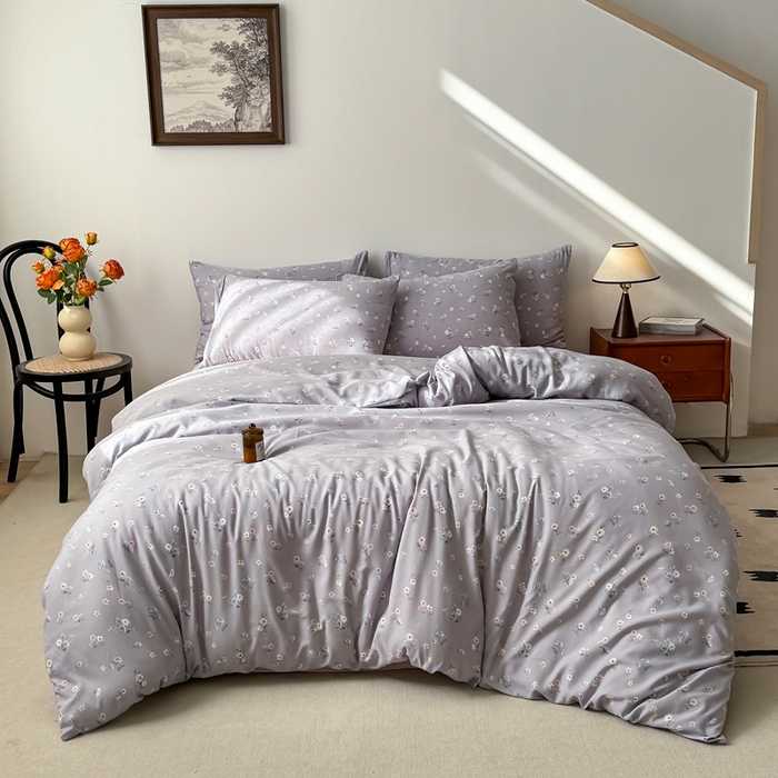 91家纺网 家纺一手货源 找家纺 漫仙阁家纺 2025年爆款新品有氧双层纱四件套-碎花 爱玲说