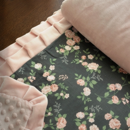 91家纺网 家纺一手货源 找家纺 （总）2025新款全棉A类小清新双层纱四件套-棉加绒系列