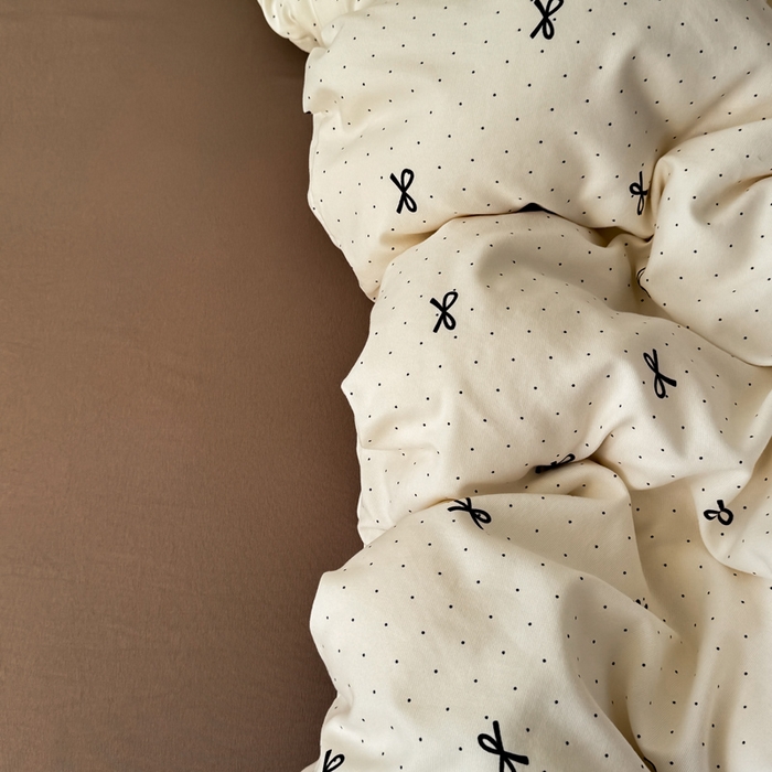 91家纺网 家纺一手货源 找家纺 漫仙阁家纺 2025年爆款新品有氧双层纱四件套-碎花 蝴蝶可颂-咖