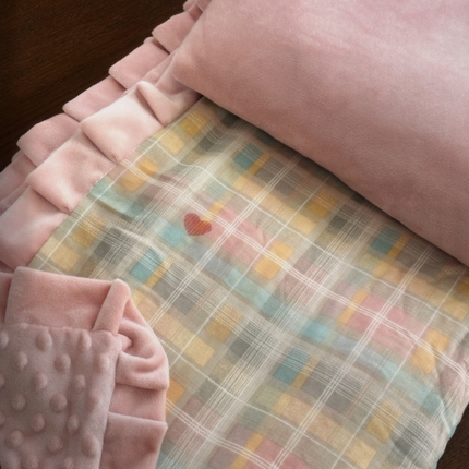 91家纺网 家纺一手货源 找家纺 （总）2025新款全棉A类小清新双层纱四件套-棉加绒系列