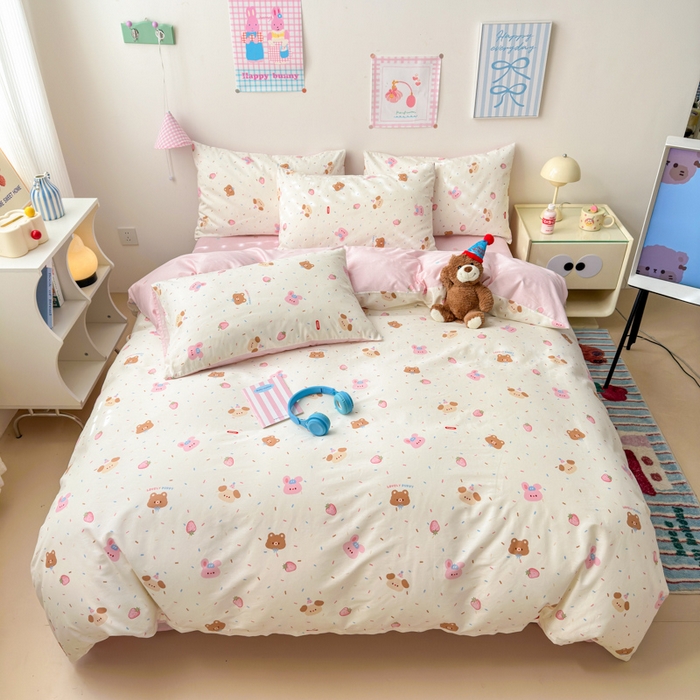 91家纺网 家纺一手货源 找家纺 曼之夏 2025新款全棉印花四件套 好伙伴