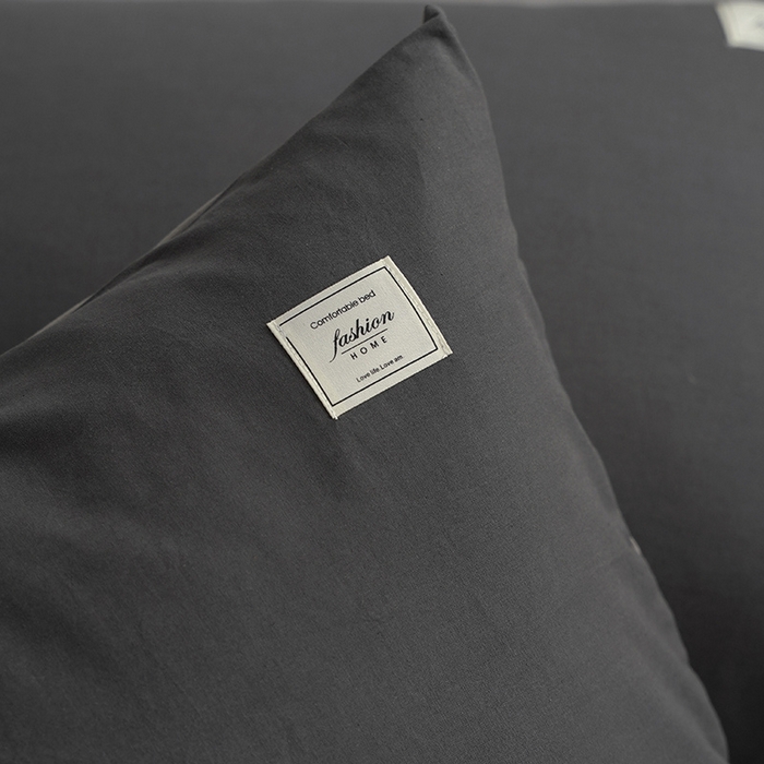 91家纺网 家纺一手货源 找家纺 雅居纺家纺 2025新款全棉素色水洗棉单枕套 低调灰绅士灰