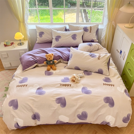 2025新款全棉纯棉磨毛印花四件套轻奢时尚 乐语生活