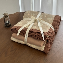 （总）黛馨 2025新款全棉A类小清新双层纱四件套-皱皱边系列