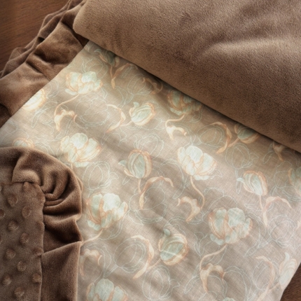 91家纺网 家纺一手货源 找家纺 （总）2025新款全棉A类小清新双层纱四件套-棉加绒系列