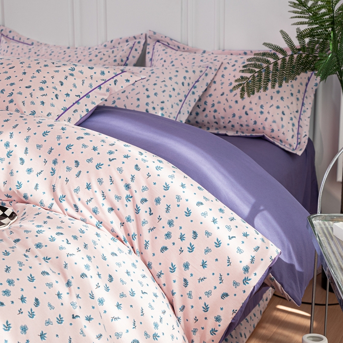 91家纺网 家纺一手货源 找家纺 雅慕家居 2025新款A类碎花水润棉磨毛四件套 田园生活