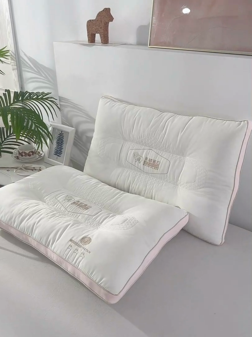 91家纺网 家纺一手货源 找家纺 （总）纽乐家纺 2025新款羊绒蛋白枕