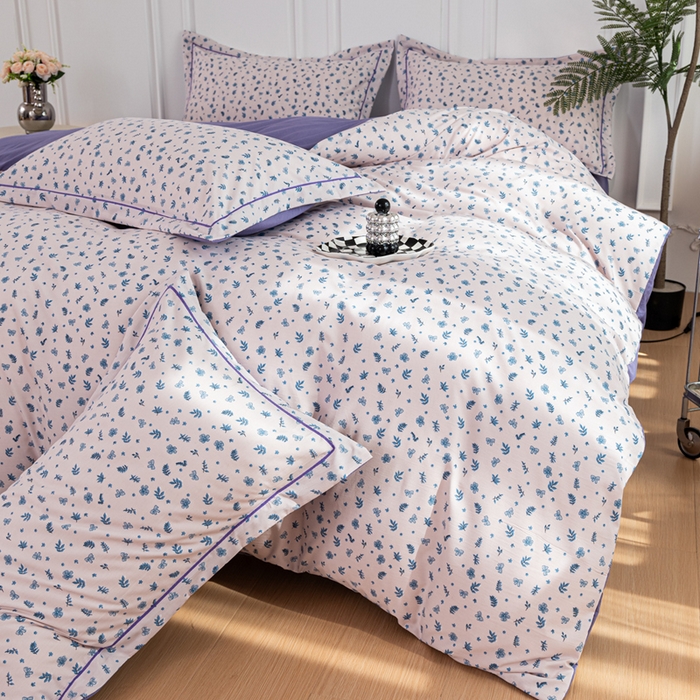 91家纺网 家纺一手货源 找家纺 雅慕家居 2025新款A类碎花水润棉磨毛四件套 田园生活