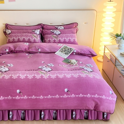 91家纺网 家纺一手货源 找家纺 （总）（买家秀 爆款不断货）A类母婴级牛奶绒四件套珊瑚绒四件套雪花绒四件套牛奶绒床裙四件套法莱绒床裙四件套